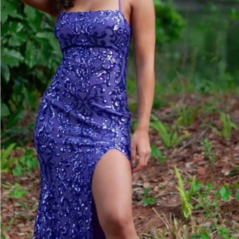 Windsor Medium Purple Sequin Maxi Dress with Slit Original:110$ Worn Once